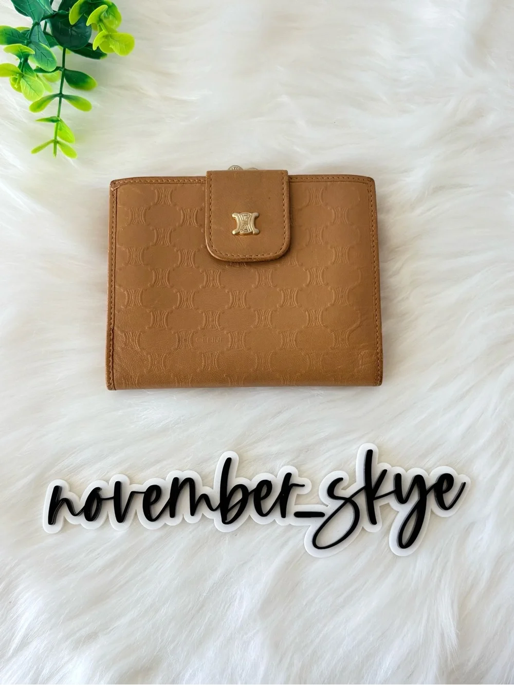 Celine Kisslock Wallet with Triomphe‎ Embossing